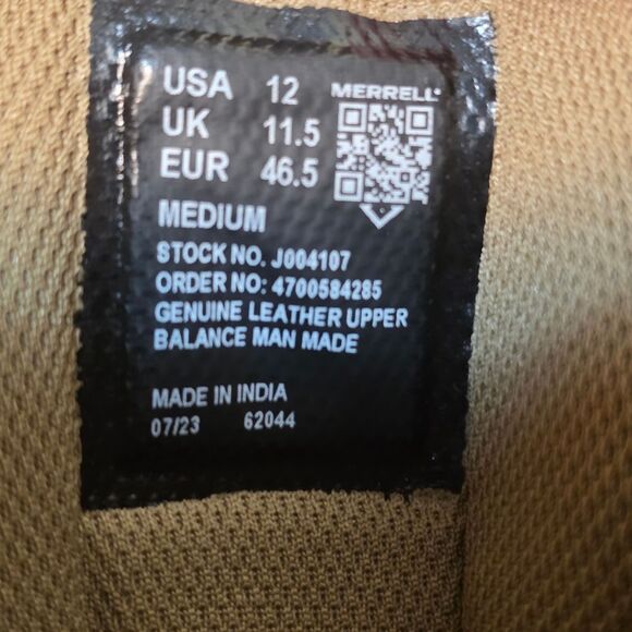 Merrell Moab 3 8" Tactical Waterproof Zip Boots Dark Coyote Tan J004107 Men's 12 - Picture 7 of 7